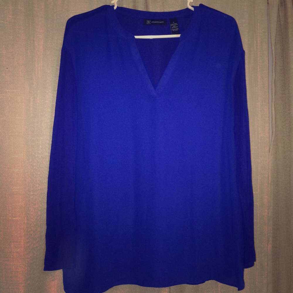 Blue Sheer Vneck